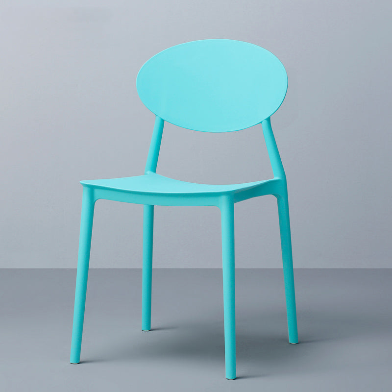 Stackable Open Back Dining Chairs Scandinavian Plastic Armless Side Chair