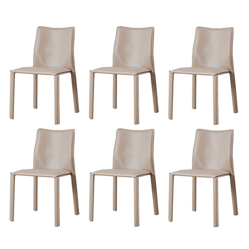 Modern Low Back Dining Chairs Faux Leather Armless Side Chair
