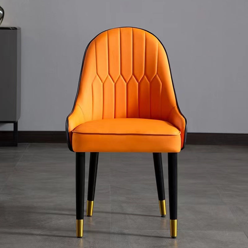 Contemporary Faux Leather Dining Chairs Parsons Armless Dining Chairs