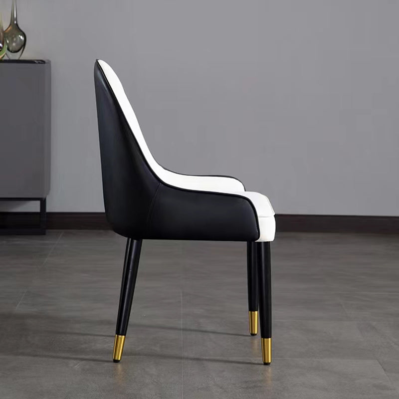Contemporary Faux Leather Dining Chairs Parsons Armless Dining Chairs