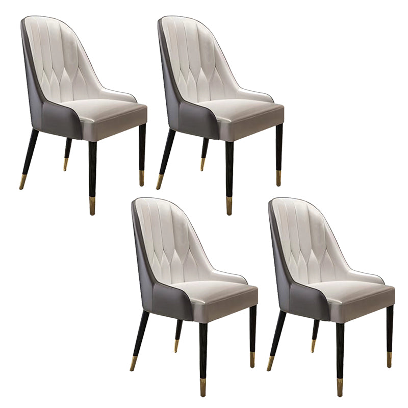 Contemporary Faux Leather Dining Chairs Parsons Armless Dining Chairs