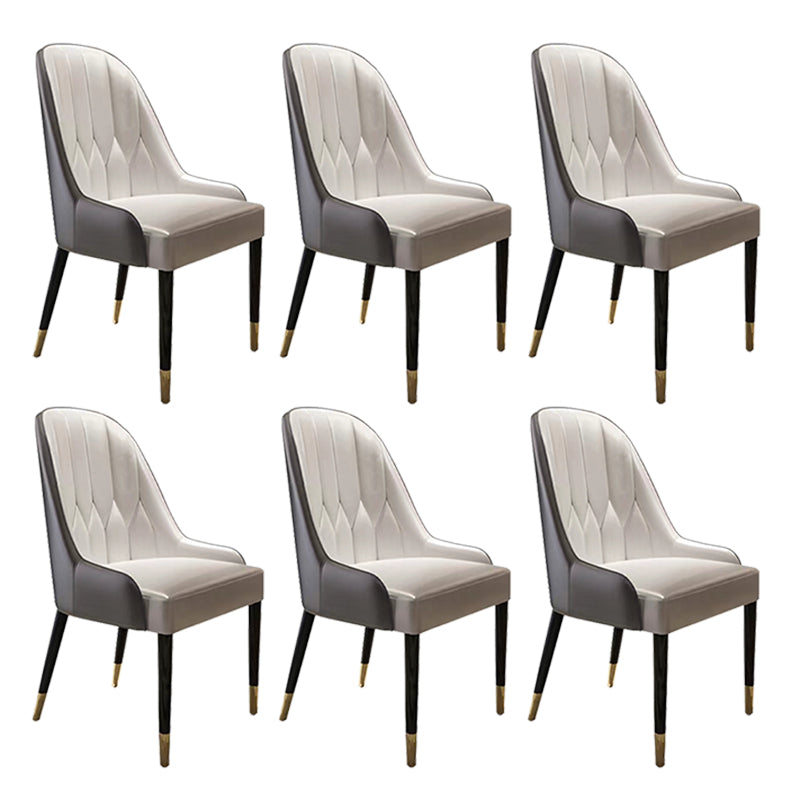 Contemporary Faux Leather Dining Chairs Parsons Armless Dining Chairs