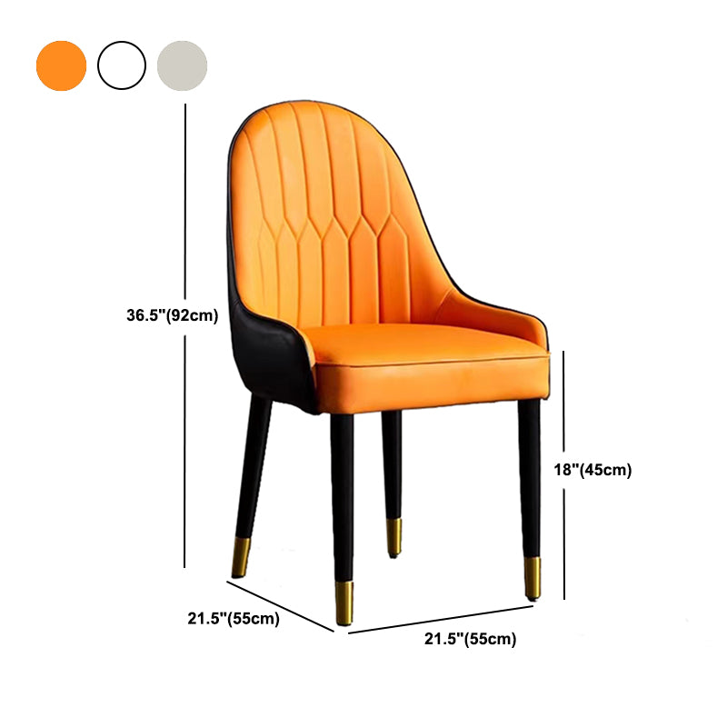 Contemporary Faux Leather Dining Chairs Parsons Armless Dining Chairs