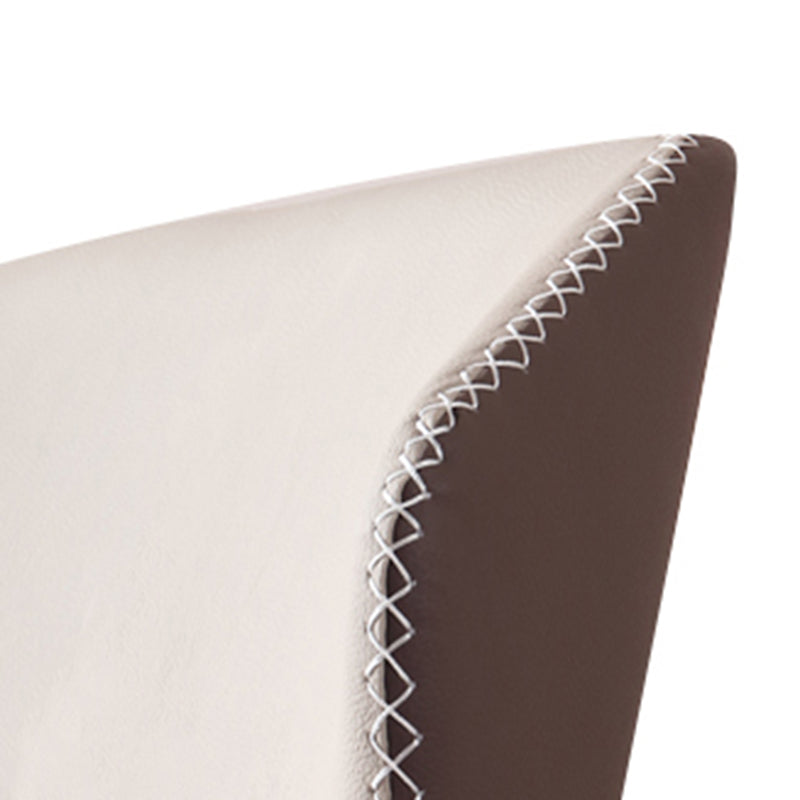 Contemporary Armless Dining Chairs Faux Leather Wingback Side Chair