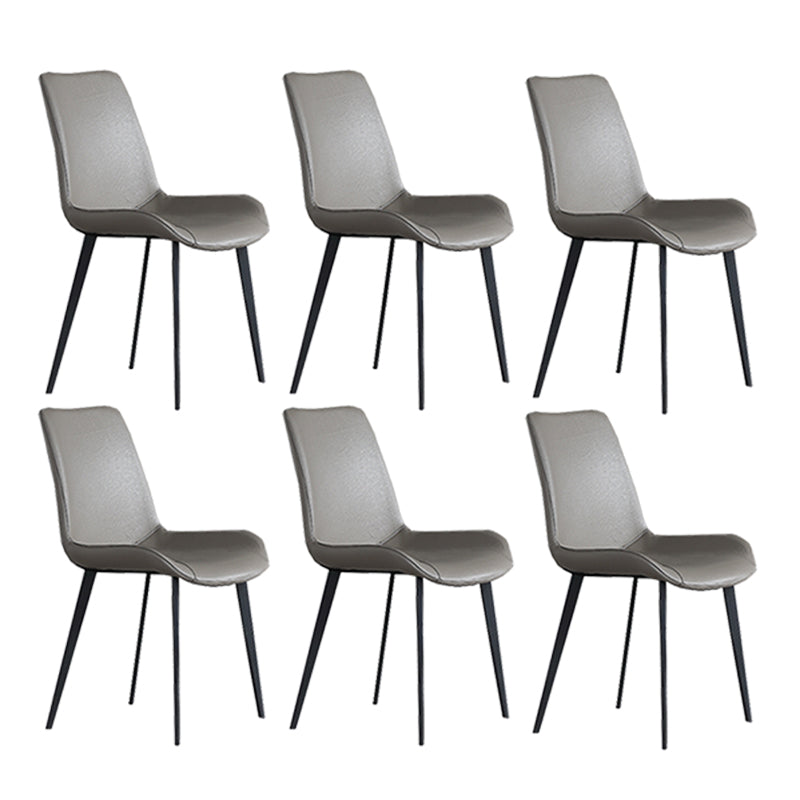 Contemporary Dining Chairs Faux Leather Armless Dining Chairs for Home