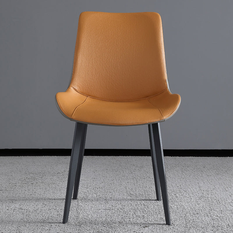Contemporary Dining Chairs Faux Leather Armless Dining Chairs for Home