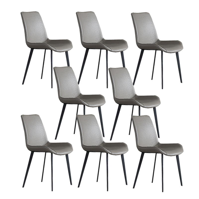 Contemporary Dining Chairs Faux Leather Armless Dining Chairs for Home