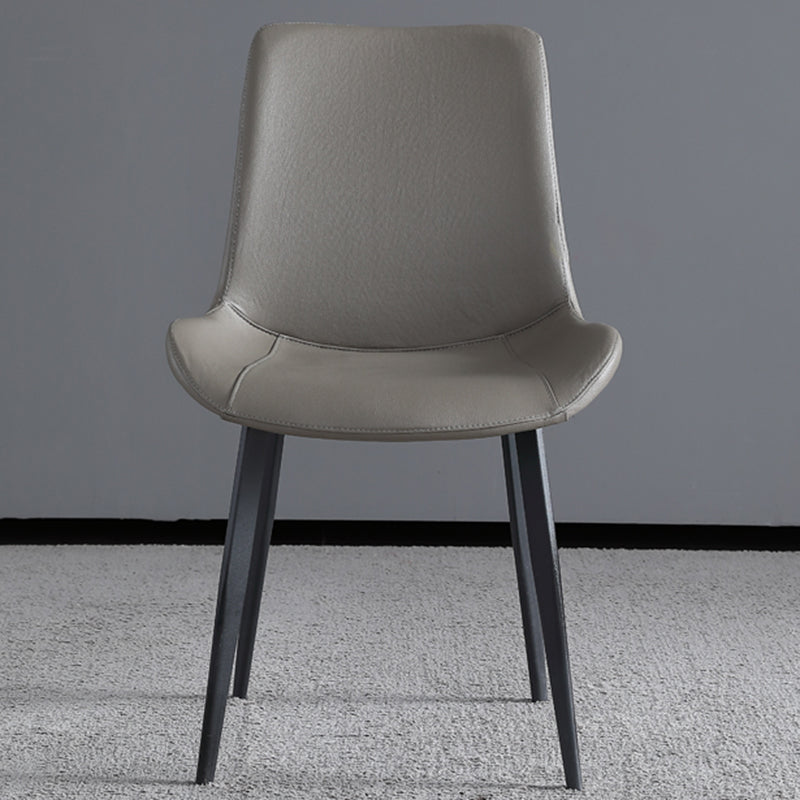 Contemporary Dining Chairs Faux Leather Armless Dining Chairs for Home