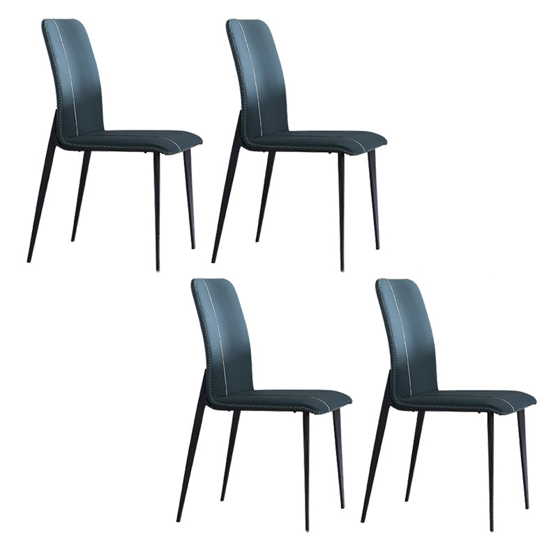 Contemporary Dining Chairs Faux Leather Armless Dining Chairs for Home