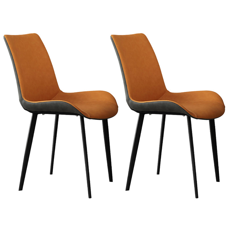 Contemporary Dining Chairs Faux Leather Armless Dining Chairs for Home