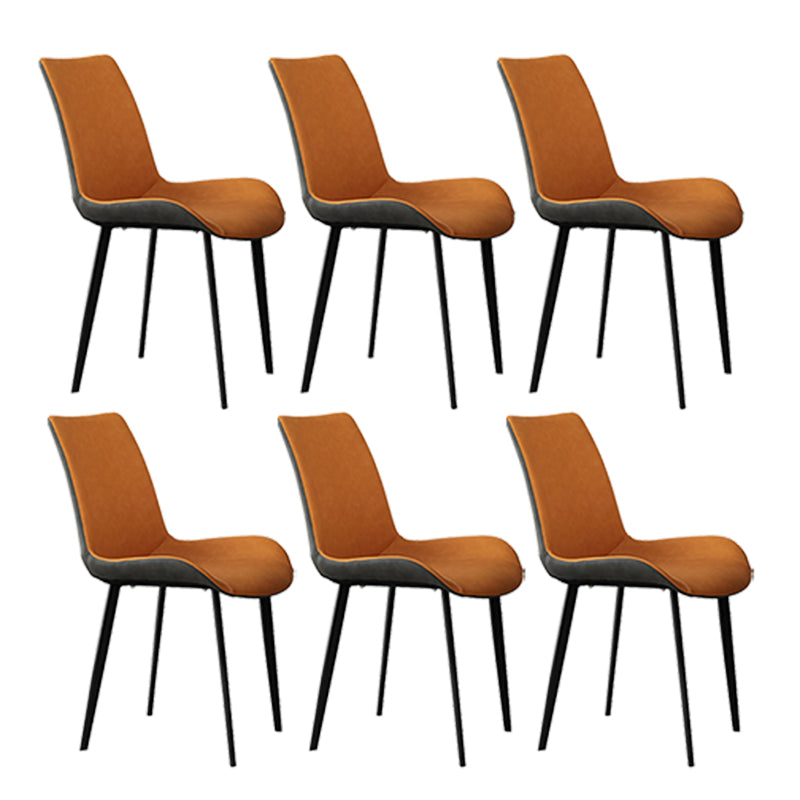 Contemporary Dining Chairs Faux Leather Armless Dining Chairs for Home