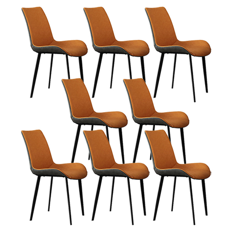 Contemporary Dining Chairs Faux Leather Armless Dining Chairs for Home