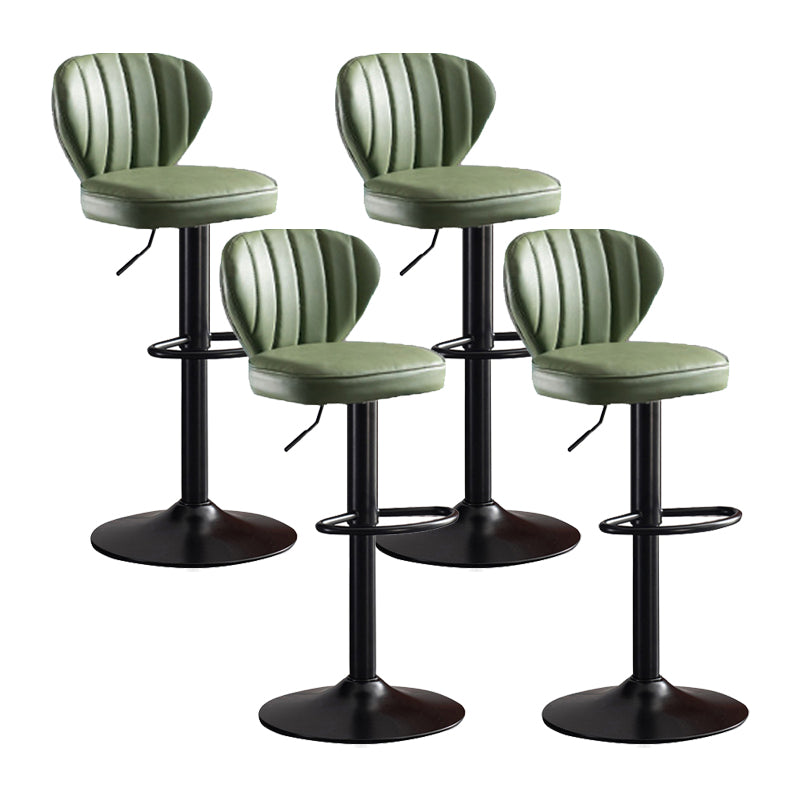 Scandinavian Metal Barstool Fabric Cushion Upholstered Counter Stool with Black Base