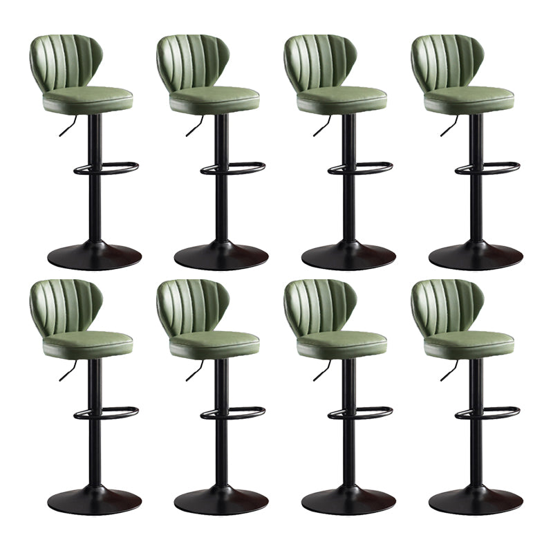 Scandinavian Metal Barstool Fabric Cushion Upholstered Counter Stool with Black Base