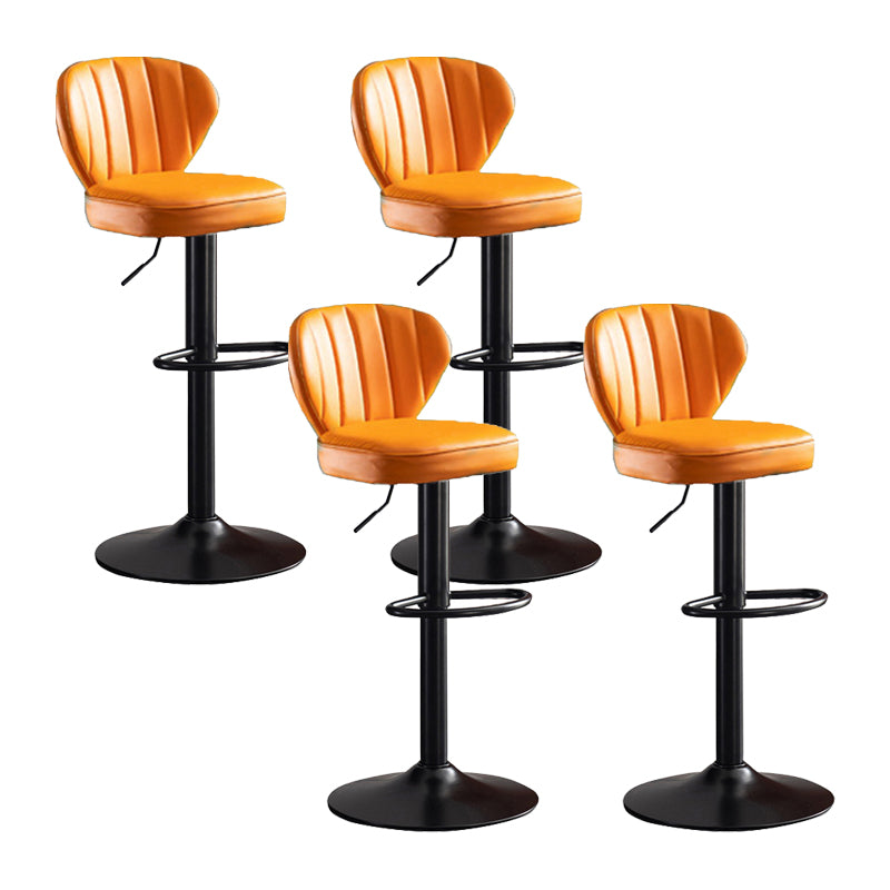 Scandinavian Metal Barstool Fabric Cushion Upholstered Counter Stool with Black Base