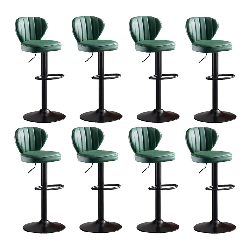 Scandinavian Metal Barstool Fabric Cushion Upholstered Counter Stool with Black Base