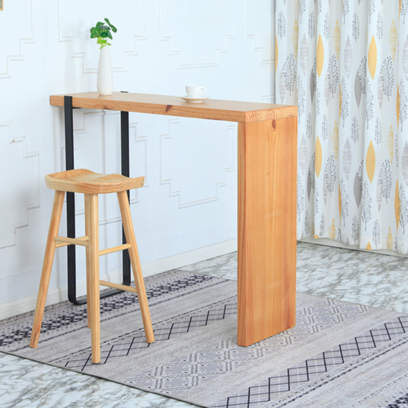 Contemporary Wood Stool Wood Rectangle Seat Counter Stool in Matte Finish