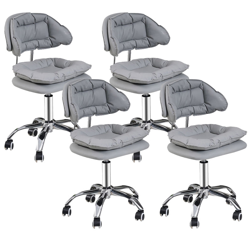 Scandinavian Metal Stool Upholstered Seat Counter Stool in Matte Finish