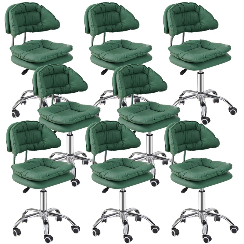 Scandinavian Metal Stool Upholstered Seat Counter Stool in Matte Finish