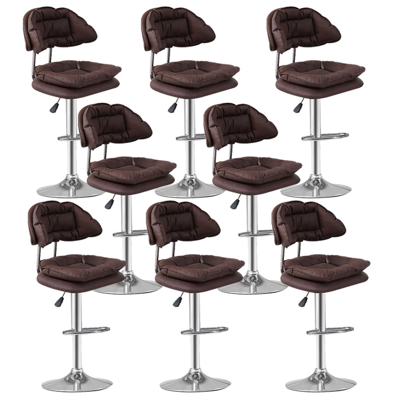 Scandinavian Metal Stool Upholstered Seat Counter Stool in Matte Finish