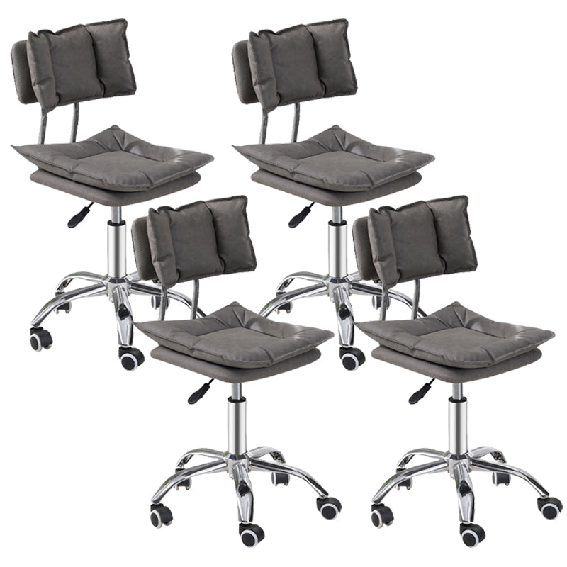 Scandinavian Metal Stool Upholstered Seat Counter Stool in Matte Finish