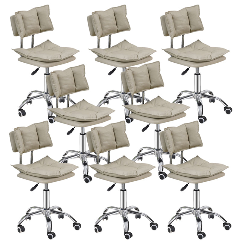 Scandinavian Metal Stool Upholstered Seat Counter Stool in Matte Finish