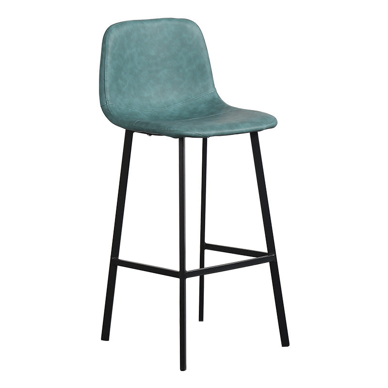 Scandinavian Metal Stool Faux Leather Upholstered Counter Stool
