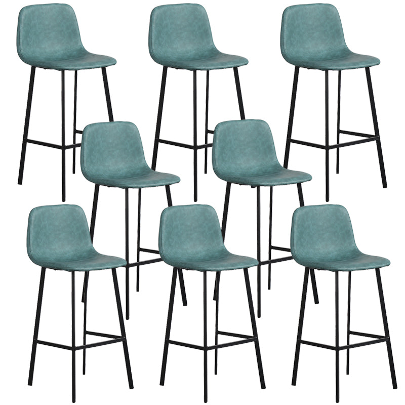 Scandinavian Metal Stool Faux Leather Upholstered Counter Stool
