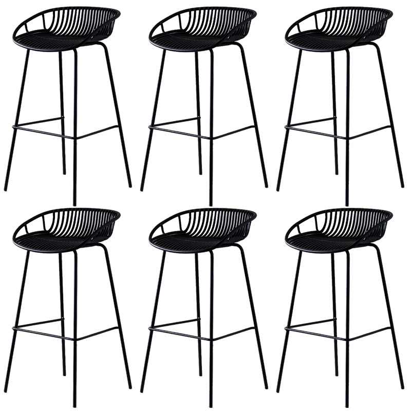 Industrial Metal Stool Metal Low Back Counter Stool in Matte Finish for Indoor