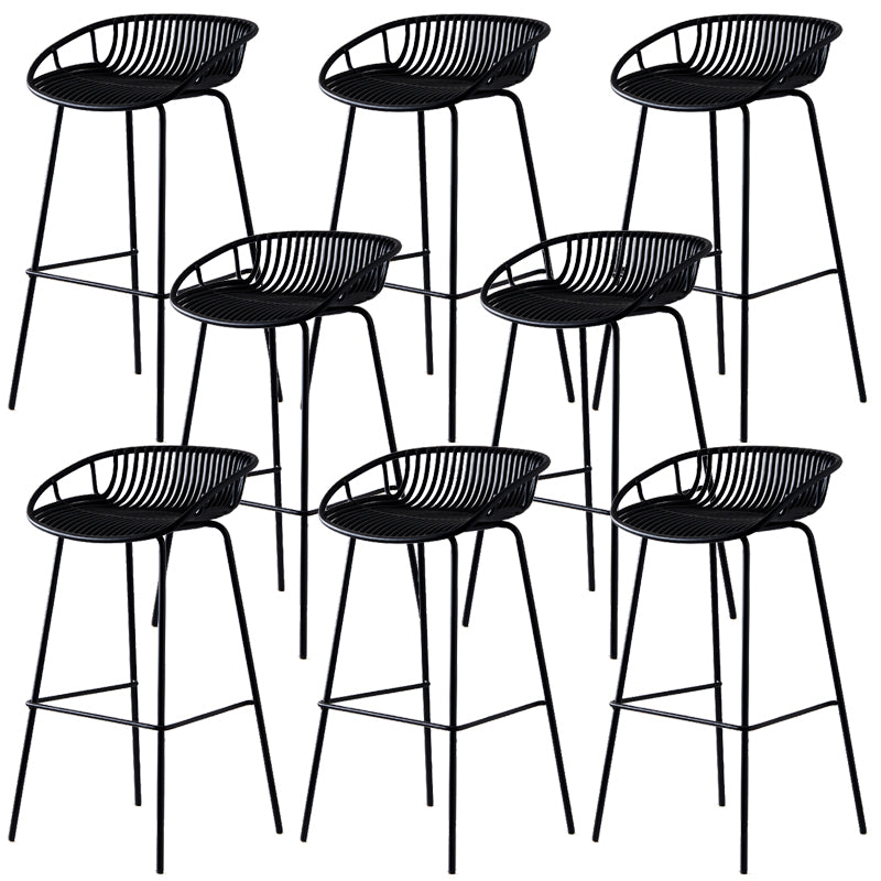 Industrial Metal Stool Metal Low Back Counter Stool in Matte Finish for Indoor
