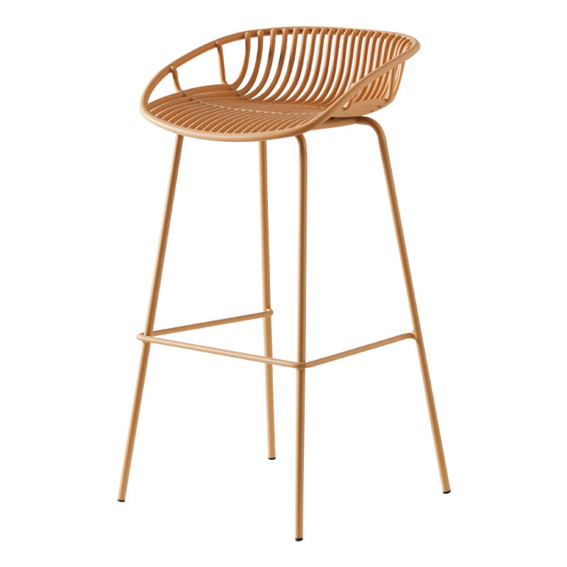 Industrial Metal Stool Metal Low Back Counter Stool in Matte Finish for Indoor