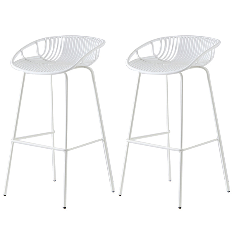 Industrial Metal Stool Metal Low Back Counter Stool in Matte Finish for Indoor