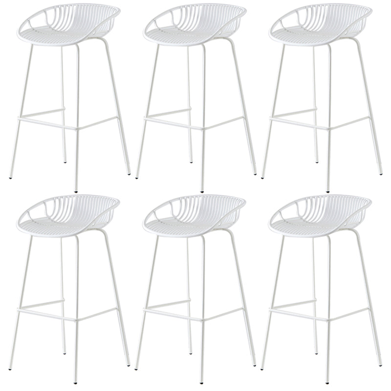 Industrial Metal Stool Metal Low Back Counter Stool in Matte Finish for Indoor