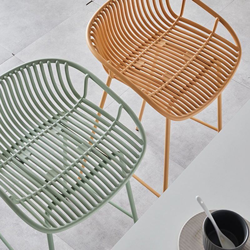 Industrial Metal Stool Metal Low Back Counter Stool in Matte Finish for Indoor