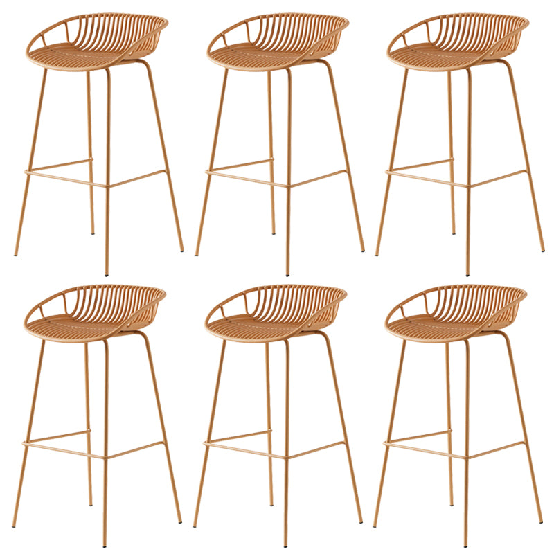 Industrial Metal Stool Metal Low Back Counter Stool in Matte Finish for Indoor