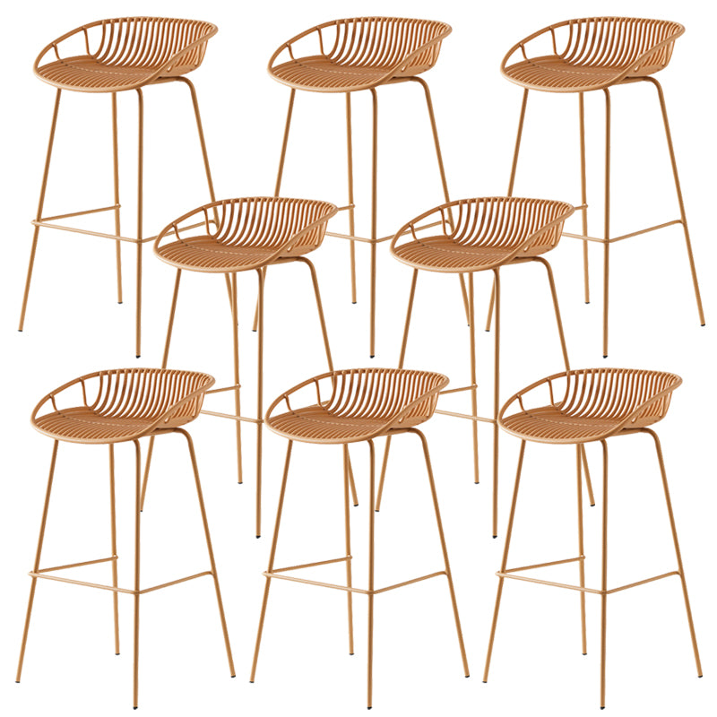 Industrial Metal Stool Metal Low Back Counter Stool in Matte Finish for Indoor