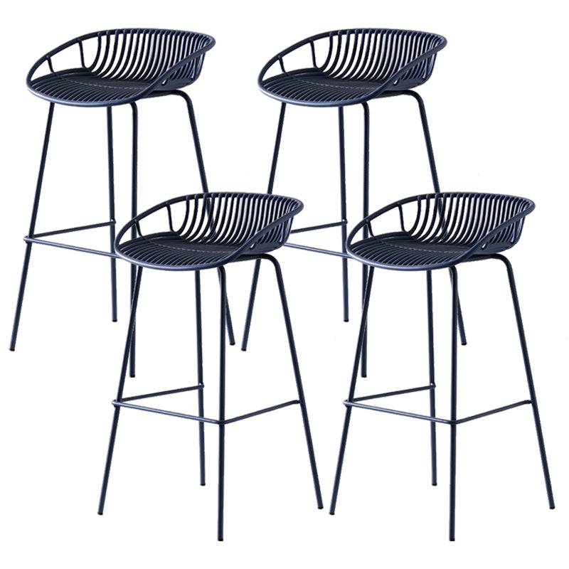 Industrial Metal Stool Metal Low Back Counter Stool in Matte Finish for Indoor