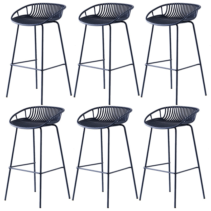 Industrial Metal Stool Metal Low Back Counter Stool in Matte Finish for Indoor
