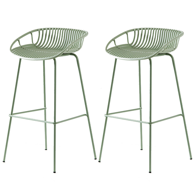Industrial Metal Stool Metal Low Back Counter Stool in Matte Finish for Indoor