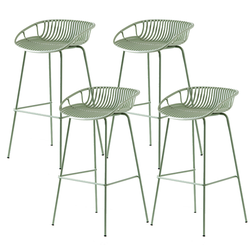 Industrial Metal Stool Metal Low Back Counter Stool in Matte Finish for Indoor