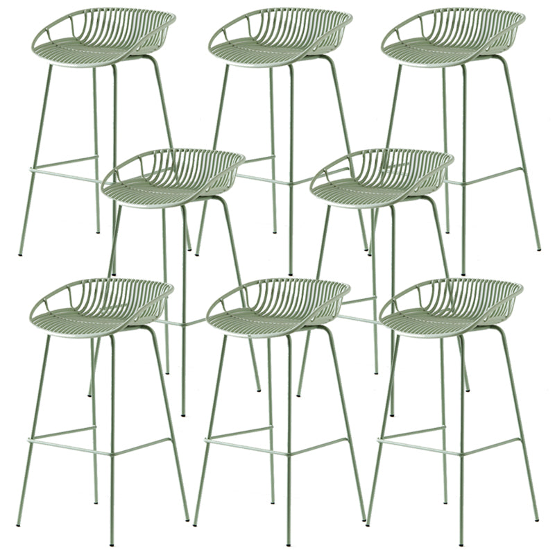 Industrial Metal Stool Metal Low Back Counter Stool in Matte Finish for Indoor