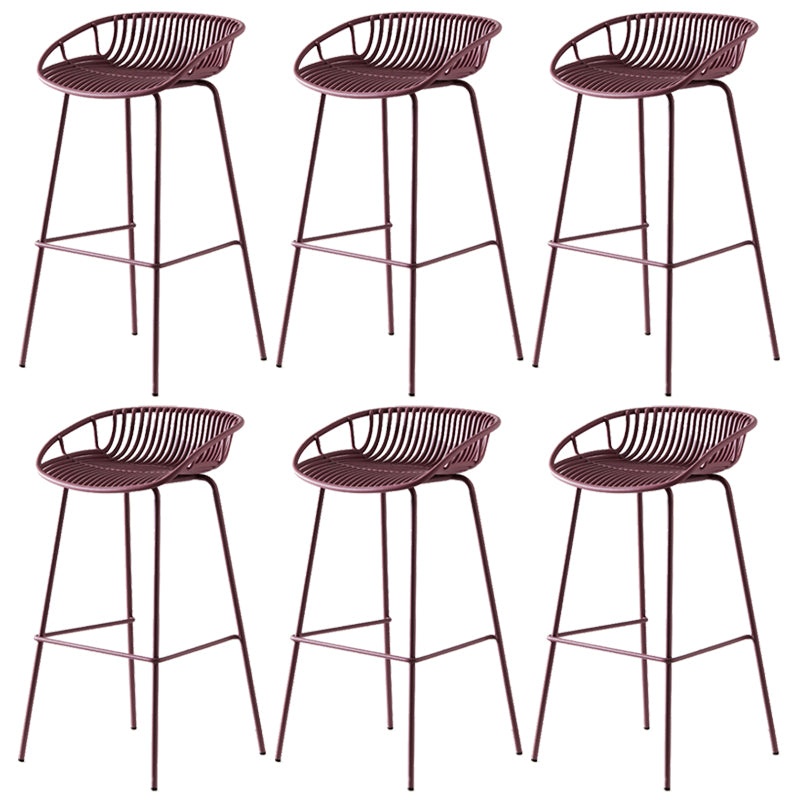 Industrial Metal Stool Metal Low Back Counter Stool in Matte Finish for Indoor