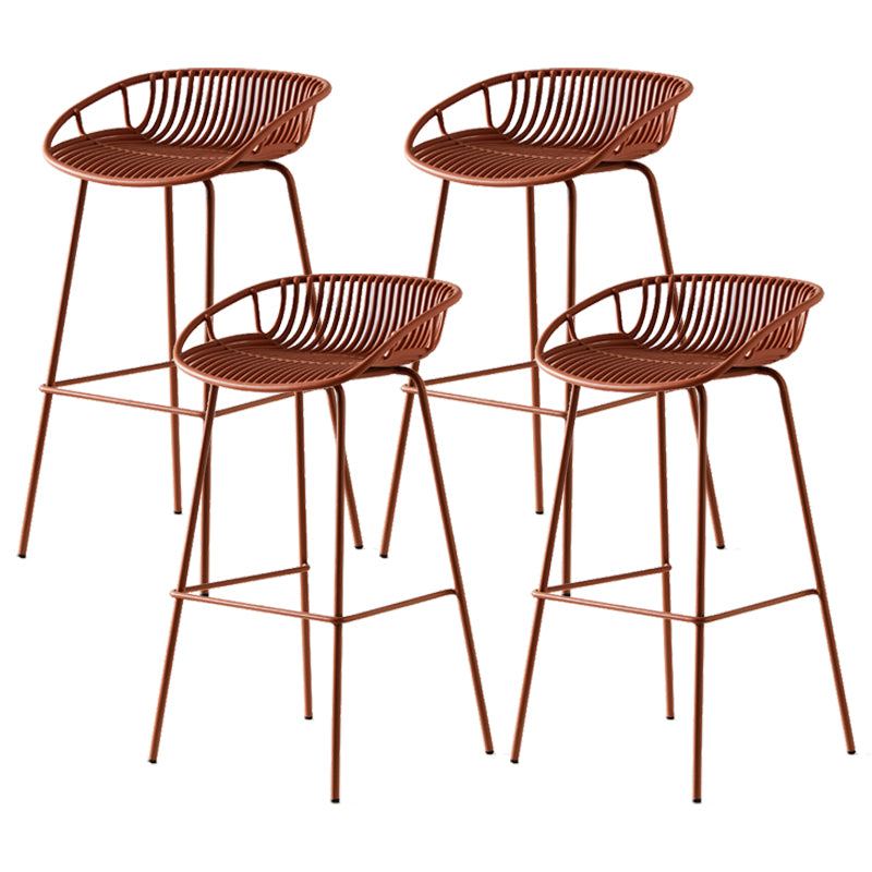 Industrial Metal Stool Metal Low Back Counter Stool in Matte Finish for Indoor
