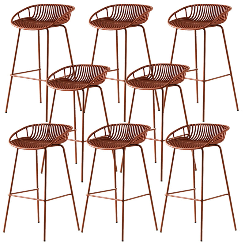 Industrial Metal Stool Metal Low Back Counter Stool in Matte Finish for Indoor
