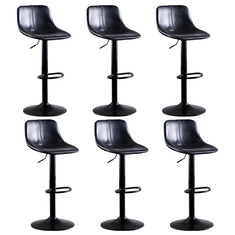 Contemporary Metal Barstool Low Back Faux Leather Barstools in Matte Finish Home