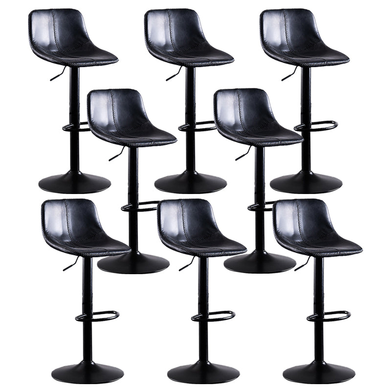 Contemporary Metal Barstool Low Back Faux Leather Barstools in Matte Finish Home