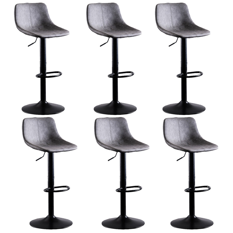 Contemporary Metal Barstool Low Back Faux Leather Barstools in Matte Finish Home