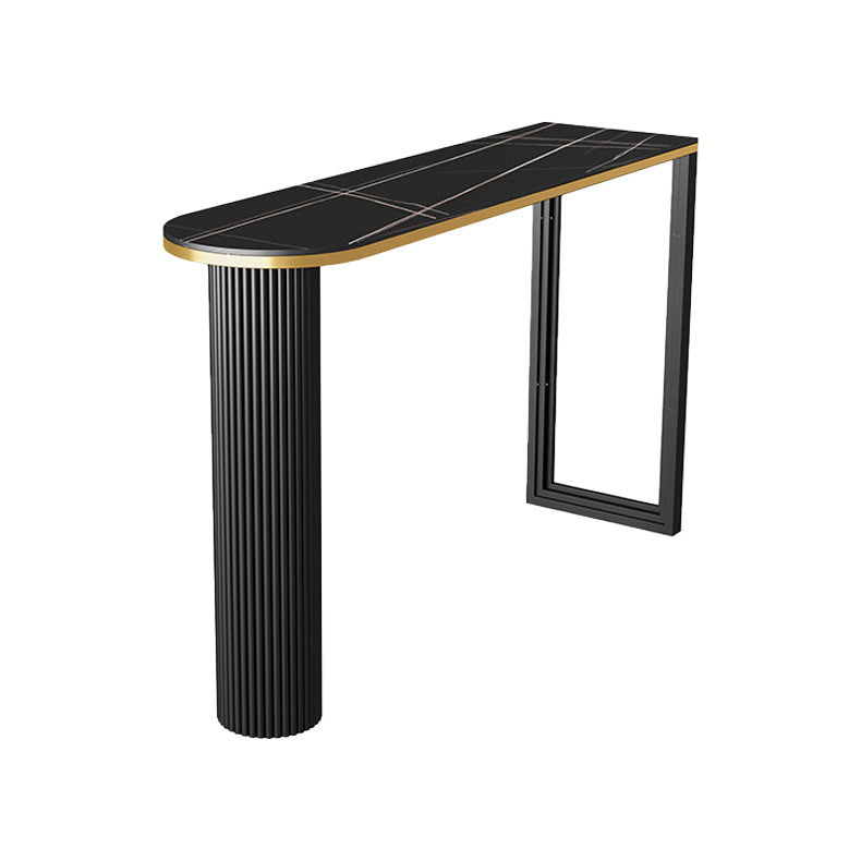 Contemporary Bar Table Set 1/2/3 Pcs Stone Top Bar Table with Upholstered Bar Stools