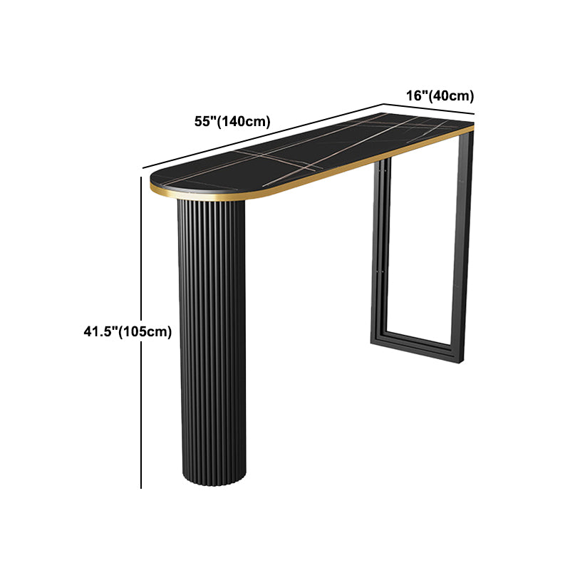 Contemporary Bar Table Set 1/2/3 Pcs Stone Top Bar Table with Upholstered Bar Stools