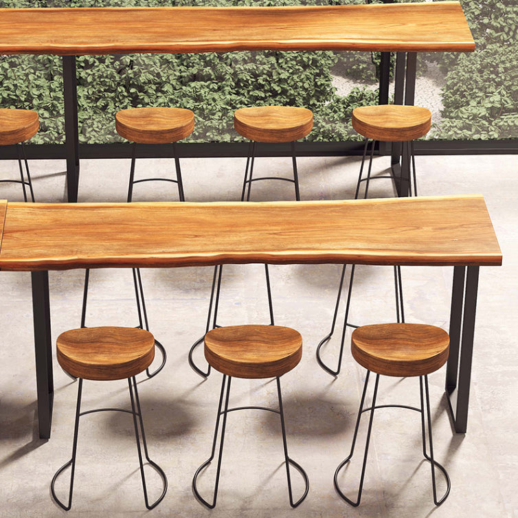 Modern Wood Counter Height Set 1/2/5 Pieces Indoor Natural Counter Set